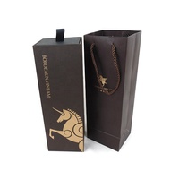 Boîte cadeau pour vin en bouteille unique, design populaire, vente chaude, boîte à tiroir en carton haut de gamme personnalisée pour le stockage de vin rouge