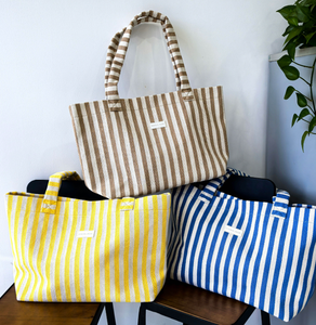 Bolso de Lona a Rayas de Moda para Mujer, de Gran Capacidad, de un Solo Hombro - Product Image 5