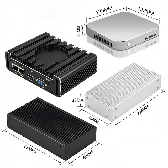 Custom Heat Sink Mini Computer Case Aluminum Extrusion Enclosure Industrial Electrical PCB Housing OEM Factory