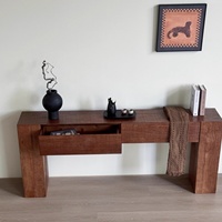 Console rustique en bois massif, faite à la main, écologique et durable, pour l'entrée, le salon, la chambre ou l'hôtel