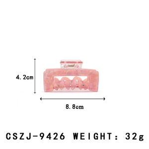 Style coréen bas prix en gros 8.8cm <span class=keywords><strong>carré</strong></span> creux papillon cheveux griffes mignon brillant griffe cheveux pince dames pince en gros - Product Image 2