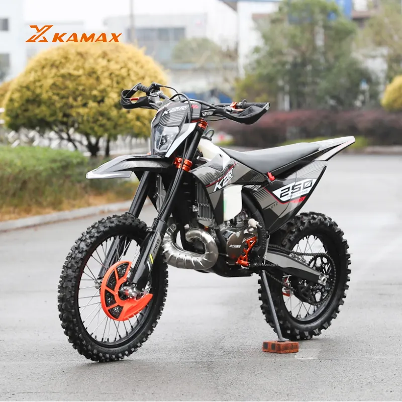 KAMAX 250MT PRO एंड्यूरो ऑफ-रोड मोटर क्रॉस 2 स्ट्रोक मोटरसाइकिल वॉटर कूलिंग 250cc गैस डर्ट बाइक