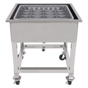 Carro de transporte comercial de acero inoxidable para esterilización de vajilla, fregadero móvil para remojar cubiertos, para restaurantes, hoteles, cocinas y hogares. - Product Image 1