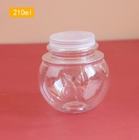 Bouteille Transparente de 160ml 210ml, Emballage Alimentaire, Pot Rond en Plastique pour Lait, Yaourt, Crème Glacée, Gelée, Pudding, Miel, Mousse, avec Couvercle