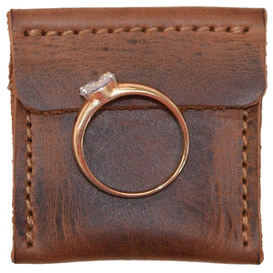 Vintage genuine leather wedding ring bag, engagement ring <b>box</b>, travel diamond ring <b>storage</b> bag, earring and bracelet bag, - Product Image 2