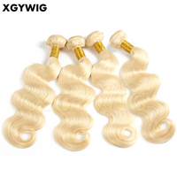 Extensions de cheveux humains vierges en stock de 10 à 40 pouces, couleur 613 #   Extensions de cheveux ondulés blond platine, texture naturelle