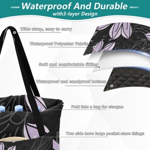 Manta de Playa Extra Grande, Plegable, con Cierre, Reciclada, 60x80 Pulgadas, con Diseño de Flores Hawaianas, Personalizada, Portátil, para Picnic - Product Image 5