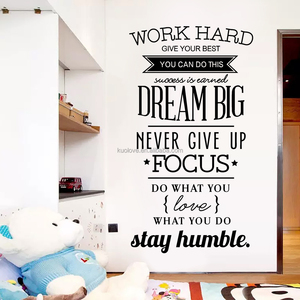 Nero minimalista inglese Slogan proverbi adesivi murali camera da letto soggiorno sfondo decorazione carta da parati autoadesiva - Product Image 3