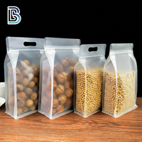 Bolsa Plana con Fondo Sellado a Prueba de Humedad Lebei, con Asa, para Empacar Bocadillos, Té, Nueces, Galletas, Bolsa Transparente Mate