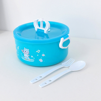 Nouvelle boîte à lunch isotherme portable en plastique PP pour enfants, avec compartiments, cuillère/fourchette et gourde, ensemble 450ml/580ml, pour une fraîcheur optimale
