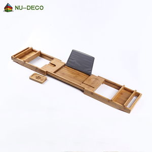 Plateau pour la baignoire en bambou, nouvelle baignoire en bois de bambou, caddie de luxe extensible - Product Image 2