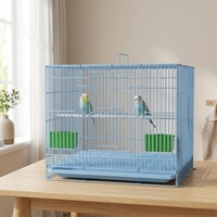 Cage à oiseaux rectangulaire pliable extra large, solide, écologique et moderne, avec plateau amovible, mangeoires intégrées et fermeture à bouton, en métal, Forbird