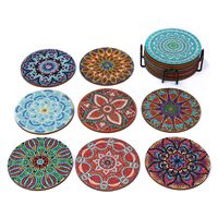 Sous-verre en bois classique OCHOICE, motif diamant, écologique, couleur personnalisable, décoration d'intérieur, cadeau