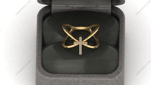 Anillo Apilable de Plata 925 Bañado en Oro con Moissanita y Cruz, Engaste de Garras, Certificado para Mujer - Product Image 3