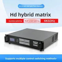 Conmutador de Matriz Híbrido Sin Interrupciones Hardrock WS-QC-H88 Metal 4K 60Hz 8x8, 8 Entradas 8 Salidas, 50W, Modular, Control Remoto por Botones RS232, LAN