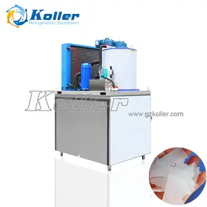 Koller 1 Ton Flake Ice Machine 304/316 Stainless Steel Sea Water Scale Ice Makere For Seafood Cooling