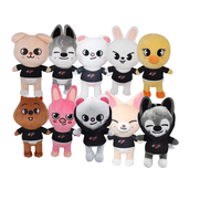 Jouets en peluche personnalisés en gros, tailles variées, personnages de dessins animés Stray Kids : Bbokari, Leebit, Wolf Chan, Puppym, en coton PP, pour filles