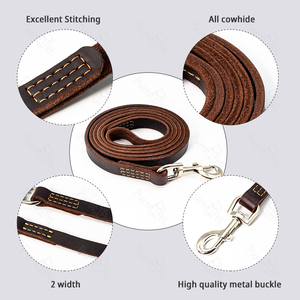 Correa de Cuero Trenzada Prémium para Perro, Correa para Adiestramiento y Paseo, Suave, Resistente y Personalizada con Cintas, Sólida, 7 Días, 5 Piezas - Product Image 2