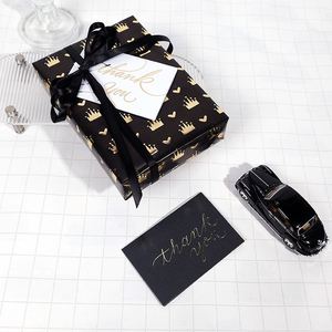 High Quality <b>Birthday</b> Black Gold Coated <b>Paper</b> Series Roll Bulk Wholesale Luxury Gift Packaging - Product Image 1