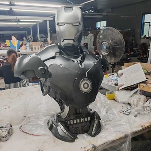 Statue buste Iron Man Mark 3 Robert Downey Jr. avec tête en silicone, armure mécanique semi-exposée, réacteur <span class=keywords><strong>Arc</strong></span> LED, figurine en résine pour la décoration - Product Image 3