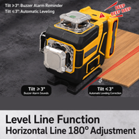 Niveau laser à faisceau vert 180 degrés, lignes horizontales et verticales pour le carrelage mural, l'alignement des sols, la construction, vente en gros OEM