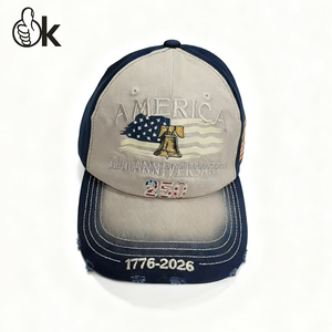 <span class=keywords><strong>Gorra</strong></span> de Béisbol Vintage Americana del 250 Aniversario, <span class=keywords><strong>Gorra</strong></span> de Béisbol Plana con Logotipo Bordado, <span class=keywords><strong>Gorra</strong></span> Estructurada de Ala Ancha Unisex - Product Image 2