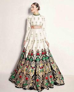 2021 impresionante elegante seda paquistaní Koti Lehenga hermoso adornado cuentas de cristal piedra trabajo novias vestido de novia - Product Image 1