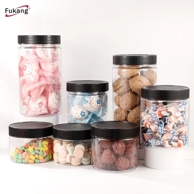 Barattolo di caramelle per biscotti snack in plastica per animali domestici all'ingrosso di grandi dimensioni frasco comida con coperchio personalizzato