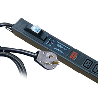 KA3 S21 E9 Pro Haute Qualité 240V PDU 8 Voies C13 C19 Socket Basic LED Meter PDU 50A