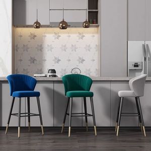 Silla <span class=keywords><strong>de</strong></span> barra alta americana simple nórdica moderna con pata <span class=keywords><strong>de</strong></span> hierro y respaldo para uso doméstico o comercial <span class=keywords><strong>Comprar</strong></span> taburete alto - Product Image 1