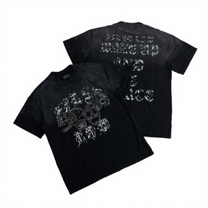 เสื้อยืดโอเวอร์ไซส์ผู้ชายสไตล์วินเทจ ผ้าถักลายเรียบง่าย รุ่น FIRST ROW  รักษ์โลก ไม่เป็นขุย ขายส่ง - Product Image 3