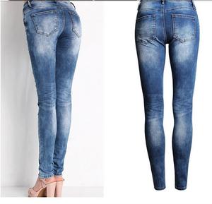 Jeans Skinny da <span class=keywords><strong>Donna</strong></span> Blu a Vita Media, Elasticizzati, con Dettagli Strappati, Lunghezza <span class=keywords><strong>alla</strong></span> <span class=keywords><strong>Caviglia</strong></span>, Vestibilità Slim, Stile Streetwear Estivo - Product Image 3