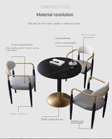 Table à manger nordique en acier au carbone de petite taille avec combinaison de 2 chaises, design moderne personnalisable, assemblée, hôtel, café