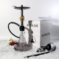 Chicha Dorée Inimitable Style Ottoman, Kit de Narguilé Gravé Orné avec Logo Personnalisé, Coffret en Aluminium et Verre