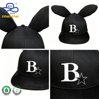 Casquette de baseball à oreilles de lapin avec logo personnalisé ODM, design unique et tendance, imprimé étoiles, pour un style streetwear original et décontracté