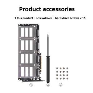Jeyi Pcie 4.0X16 Vier-Drive U.2 Adapter Disk Array Raid Eenmalige Vierdelige Split-Kaartuitbreiding - Product Image 5