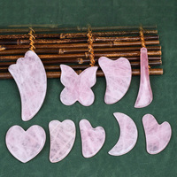 Vente chaude Rose Quartz Gua Set sha Pierre Anti-âge Soins de la peau Gua Sha Ensemble Masseur Facial Pur Naturel Rose Quartz Gua Sha
