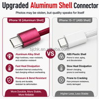 Câble de charge rapide USB Type-C vers C 6A en cuivre pur tressé en nylon 60W 100W 240W pour iPhone 18Pro Max 1M Gris