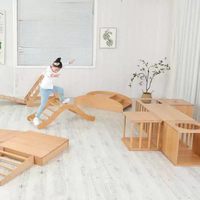 Ensemble de triangle Pickler en bois de hêtre massif, ensemble d'apprentissage de la marche pour bébé, ensemble d'escalade Montessori pour l'intérieur, gymnase pour enfants, ensemble d'échelle d'escalade