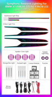Iluminación Ambiental Interior para Auto LED Symphony de 256 Colores para BMW X1/F48 X2/F39 2016-2022, Accesorios de Decoración para Auto