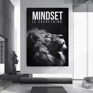 Tableau d'inspiration avec citations <span class=keywords><strong>sur</strong></span> le succès, <span class=keywords><strong>peinture</strong></span> à l'huile de lion <span class=keywords><strong>sur</strong></span> toile pour <span class=keywords><strong>la</strong></span> décoration murale de <span class=keywords><strong>la</strong></span> maison, du bureau ou de <span class=keywords><strong>la</strong></span> salle d'art - Product Image 2