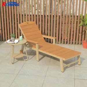 Moderne Hdpe Kunsthout Chaise Lounge Stoel Met Armleuning Voor Buiten Hotel Zwembad & Strand Gebruik - Product Image 4
