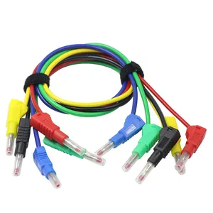 Factory customize 4mm safety Stackable Banana Plug to 4mm banana plug test leads cable