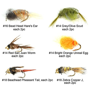 24pcs Assortiment de mouches nymphes Combo Pêche humide à la truite Nymphes sèches Streamers Mouches <span class=keywords><strong>d</strong></span>'<span class=keywords><strong>eau</strong></span> salée (B01) - Product Image 2
