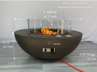 CG001-9 42 ''meubles d'usine foyer de jardin Propane table de foyer GFRC foyers à gaz en béton