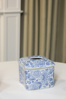 Boîte à mouchoirs en porcelaine bleue et blanche, ornement de décoration pour la maison