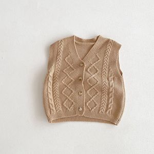 Otoño 2024, ropa para niños, <span class=keywords><strong>chaleco</strong></span> tejido con giros de masa frita, suéter de primavera y otoño, cárdigan, <span class=keywords><strong>chaleco</strong></span> sin mangas - Product Image 6