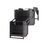 Armário de Despensa Metálico de Dois Níveis UNIK BS700 Magic: Cesto Elevatório Moderno para Cozinha, Ferramentas, Temperos, Alimentos e Utensílios de Mesa