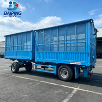 Remorque agricole et de transport de marchandises générales à double essieu avec barre de traction et poteaux de clôture, fabriquée sur mesure en usine