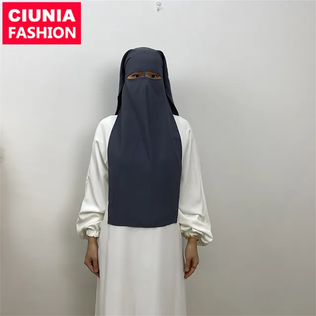 2340 # B新しいKhimarファッション1層ヒジャーブニカブドバイ祈りの服卸売世界的な配送イスラム教徒の女性